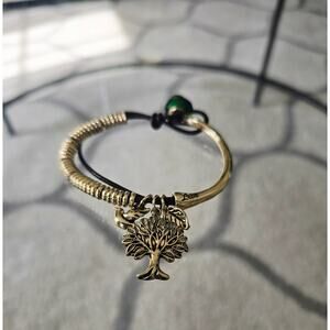 Bansri Gold Charm Tree Dove Leaf Bracelet New
